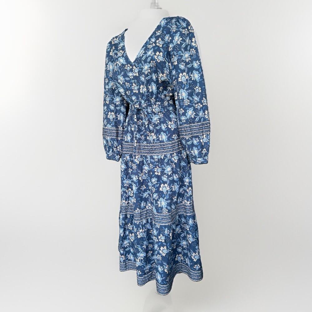 NEW Loft Paisley Bow Pocket Boho Maxi Dress Blue NWT Size XS Cottagecore Boho - Picture 3 of 14